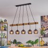 Koyoto Hanglamp, Kogellampje, Hanglamp Natuurlijke kleuren, Zwart, 5-lichts