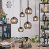 Koyoto Hanglamp, Kogellampje, Hanglamp Rookkleurig, 6-lichts