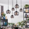 Koyoto Hanglamp, Kogellampje, Hanglamp Rookkleurig, 6-lichts
