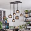 Koyoto Hanglamp, Kogellampje, Hanglamp Rookkleurig, 6-lichts