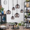 Koyoto Hanglamp, Kogellampje, Hanglamp Rookkleurig, 6-lichts
