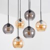 Koyoto Hanglamp, Kogellampje, Hanglamp Amber, Rookkleurig, 6-lichts