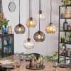 Koyoto Hanglamp, Kogellampje, Hanglamp Amber, Duidelijk, Rookkleurig, 6-lichts