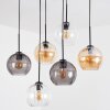 Koyoto Hanglamp, Kogellampje, Hanglamp Amber, Duidelijk, Rookkleurig, 6-lichts