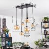 Koyoto Hanglamp, Kogellampje, Hanglamp Amber, 6-lichts