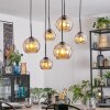Koyoto Hanglamp, Kogellampje, Hanglamp Amber, 6-lichts