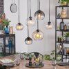 Koyoto Hanglamp, Kogellampje, Hanglamp Amber, Duidelijk, Rookkleurig, 6-lichts