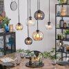 Koyoto Hanglamp, Kogellampje, Hanglamp Amber, Duidelijk, Rookkleurig, 6-lichts
