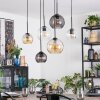 Koyoto Hanglamp, Kogellampje, Hanglamp Amber, Duidelijk, Rookkleurig, 6-lichts
