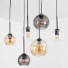 Koyoto Hanglamp, Kogellampje, Hanglamp Amber, Duidelijk, Rookkleurig, 6-lichts