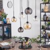 Koyoto Hanglamp, Kogellampje, Hanglamp Amber, Duidelijk, Rookkleurig, 6-lichts