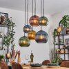 Koyoto Hanglamp, Kogellampje, Hanglamp Blauw, Goud, Groen, Koperkleurig, 6-lichts