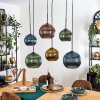 Koyoto Hanglamp, Kogellampje, Hanglamp Blauw, Goud, Groen, Koperkleurig, 6-lichts