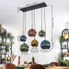 Koyoto Hanglamp, Kogellampje, Hanglamp Blauw, Goud, Groen, Koperkleurig, 6-lichts
