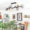 Koyoto Plafondlamp, Kogellampje Amber, Duidelijk, Rookkleurig, 8-lichts