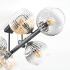 Koyoto Plafondlamp, Kogellampje Amber, Duidelijk, Rookkleurig, 8-lichts