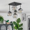 Ripoll Plafondlamp, Kogellampje Duidelijk, Rookkleurig, 5-lichts
