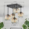Ripoll Plafondlamp, Kogellampje Amber, Duidelijk, 5-lichts