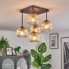 Ripoll Plafondlamp, Kogellampje Amber, Duidelijk, 5-lichts