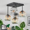 Ripoll Plafondlamp, Kogellampje Amber, Duidelijk, Rookkleurig, 5-lichts