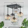 Ripoll Plafondlamp, Kogellampje Amber, Duidelijk, Rookkleurig, 5-lichts