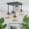 Ripoll Plafondlamp, Kogellampje Amber, Duidelijk, Rookkleurig, 5-lichts
