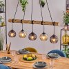 Koyoto Hanglamp, Kogellampje, Hanglamp Natuurlijke kleuren, Zwart, 5-lichts