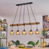 Koyoto Hanglamp, Kogellampje, Hanglamp Natuurlijke kleuren, Zwart, 5-lichts