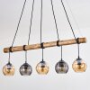 Koyoto Hanglamp, Kogellampje, Hanglamp Natuurlijke kleuren, Zwart, 5-lichts