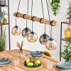 Koyoto Hanglamp, Kogellampje, Hanglamp Natuurlijke kleuren, Zwart, 5-lichts