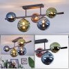 Chehalis Plafondlamp, Kogellampje Blauw, Groen, Koperkleurig, 5-lichts