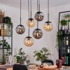 Gastor Hanglamp, Kogellampje, Hanglamp Amber, Rookkleurig, 6-lichts