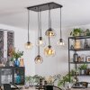 Ripoll Hanglamp, Kogellampje, Hanglamp Amber, Duidelijk, Rookkleurig, 6-lichts