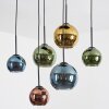 Koyoto Hanglamp, Kogellampje, Hanglamp Blauw, Goud, Groen, Koperkleurig, 6-lichts