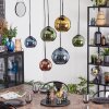 Koyoto Hanglamp, Kogellampje, Hanglamp Blauw, Goud, Groen, Koperkleurig, 6-lichts