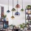 Koyoto Hanglamp, Kogellampje, Hanglamp Blauw, Goud, Groen, Duidelijk, Koperkleurig, 6-lichts