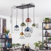 Koyoto Hanglamp, Kogellampje, Hanglamp Blauw, Goud, Groen, Duidelijk, Koperkleurig, 6-lichts