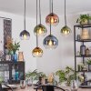 Koyoto Hanglamp, Kogellampje, Hanglamp Blauw, Goud, Groen, Duidelijk, Koperkleurig, 6-lichts