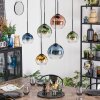 Koyoto Hanglamp, Kogellampje, Hanglamp Blauw, Goud, Groen, Duidelijk, Koperkleurig, 6-lichts