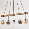 Ripoll Hanglamp, Kogellampje, Hanglamp Natuurlijke kleuren, Zwart, 5-lichts