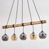 Ripoll Hanglamp, Kogellampje, Hanglamp Natuurlijke kleuren, Zwart, 5-lichts
