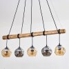 Ripoll Hanglamp, Kogellampje, Hanglamp Natuurlijke kleuren, Zwart, 5-lichts