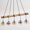 Ripoll Hanglamp, Kogellampje, Hanglamp Natuurlijke kleuren, Zwart, 5-lichts