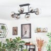 Koyoto Plafondlamp, Kogellampje Duidelijk, Rookkleurig, 6-lichts