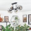 Koyoto Plafondlamp, Kogellampje Duidelijk, Rookkleurig, 6-lichts