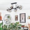 Koyoto Plafondlamp, Kogellampje Duidelijk, Rookkleurig, 6-lichts