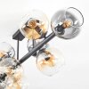 Koyoto Plafondlamp, Kogellampje Amber, Duidelijk, Rookkleurig, 8-lichts