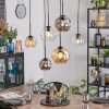 Ripoll Hanglamp, Kogellampje, Hanglamp Amber, Duidelijk, Rookkleurig, 6-lichts