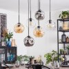 Ripoll Hanglamp, Kogellampje, Hanglamp Amber, Duidelijk, Rookkleurig, 6-lichts