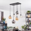 Ripoll Hanglamp, Kogellampje, Hanglamp Amber, Duidelijk, Rookkleurig, 6-lichts